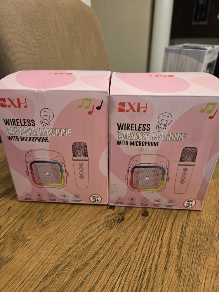 2 PACK! Wireless Mini Karaoke Machine with 2 Microphones Bluetooth Speaker - NEW