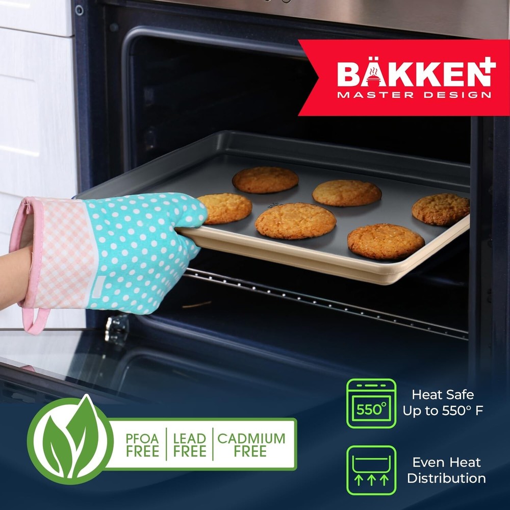 Bakken 8-Piece Stackable Bakeware Set - Ceramic Non-Stick Coating, Baking She...