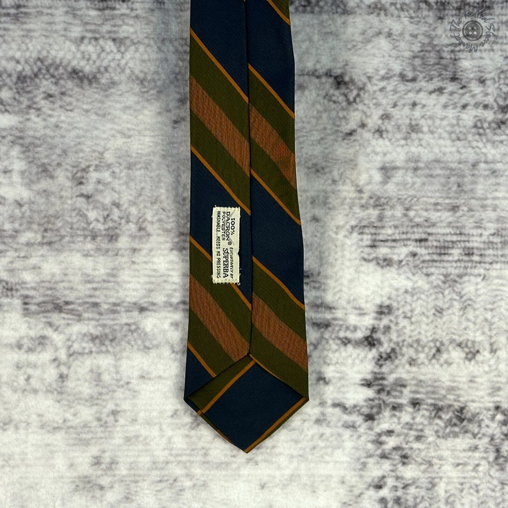 Vintage Superba 100% Dacron Polyester - Blue Orange Brown Green
