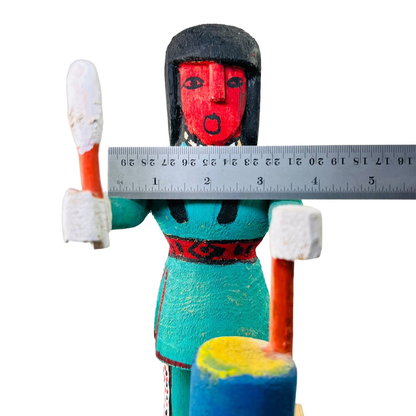 San Juan Pueblo Doll Native American Hand Carved Signed Joe V. Trujillo