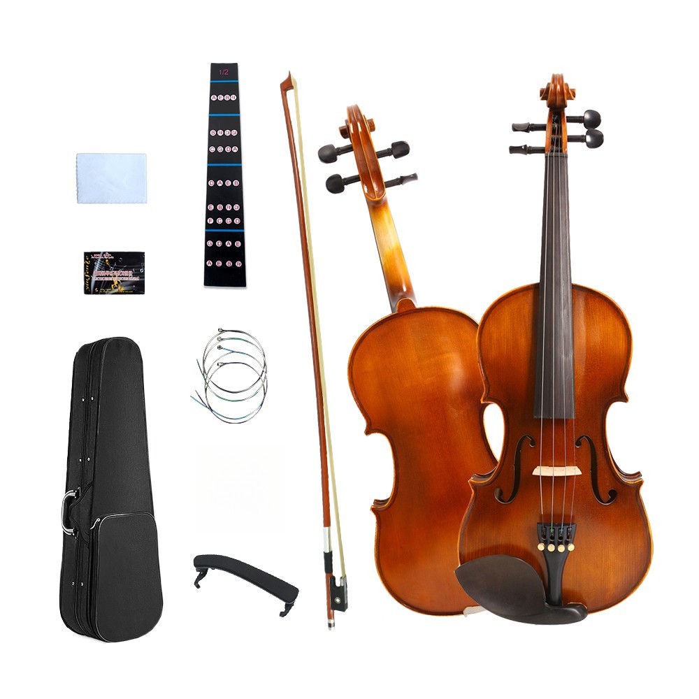 New HandMade 1/2 Size Violin Set Spruce Maple with Case Bow Strings Kit