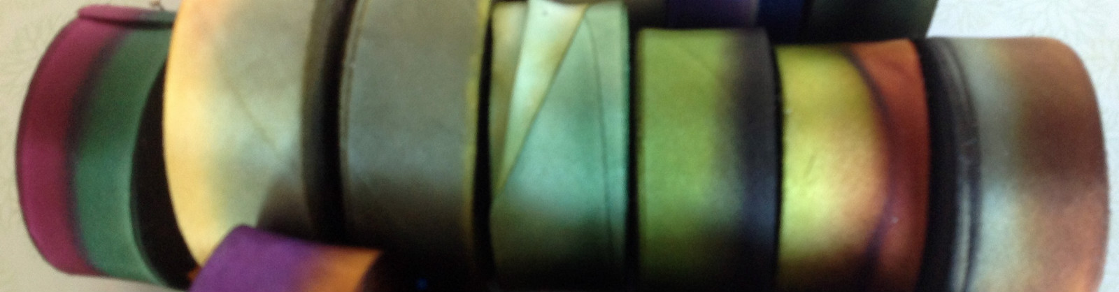 silk ribbon hand dyed 1" on the bias 1yd made in USA