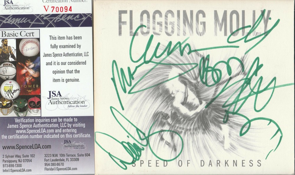 SIGNED FLOGGING MOLLY AUTOGRAPHED CD CERTIFIED AUTHENTIC JSA COA # V70094