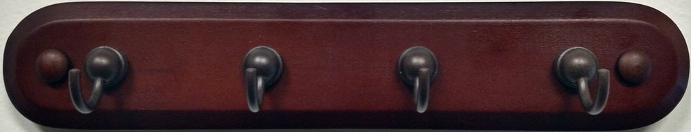 Spectrum Diversified 4 Hook Key Rack - Walnut Wood/Bronze - 2 Count