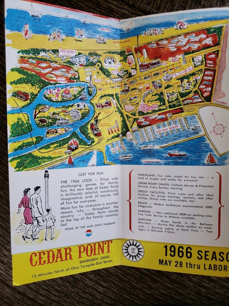 1966 Cedar Point Amusement Theme Park Guide Pamphlet Brochure