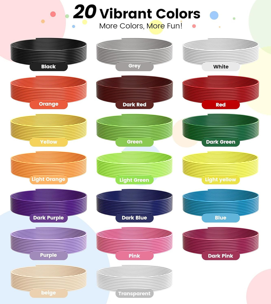 1.75Mm 3D Pen Filament Refills Compatible with SCRIB3D P1/ADV MYNT3D Basic/Su...