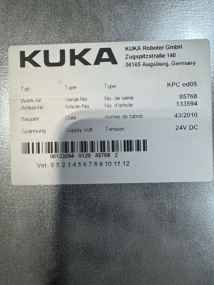 KUKA ROBOT CONTROLLER CPU - KPC ed05 - 133594 - 24V DC - Version 1