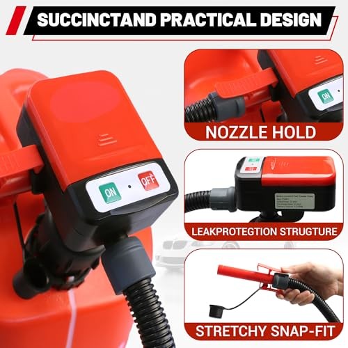 Fuel Transfer Pump Battery Powered With Automatic Stop Nozzle: 3 Adapters for