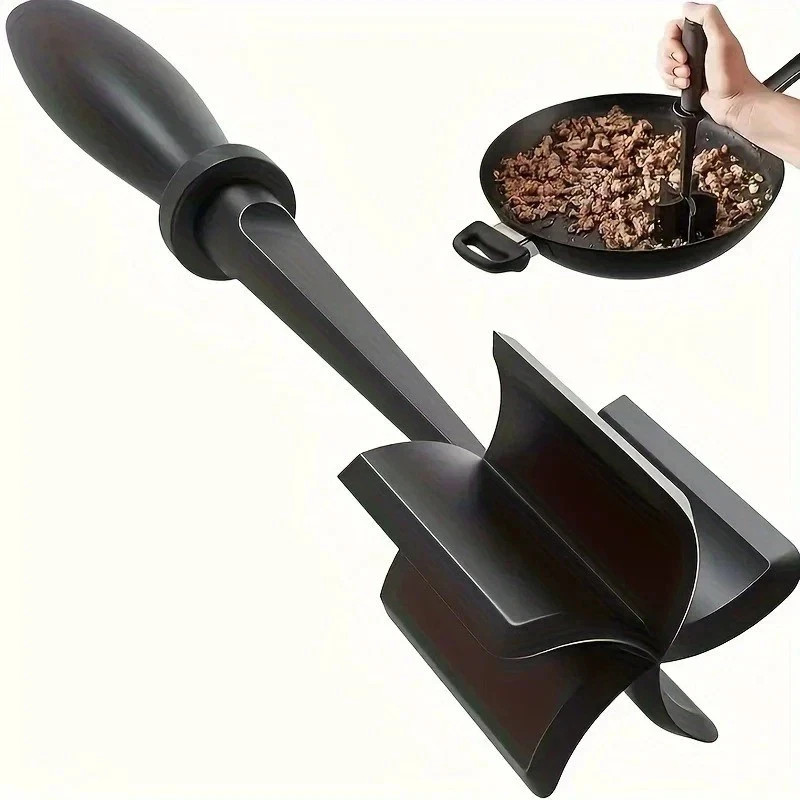 Pampered Chef Mix Chop Meat Chopper Black Nylon Crumble Mixer Masher