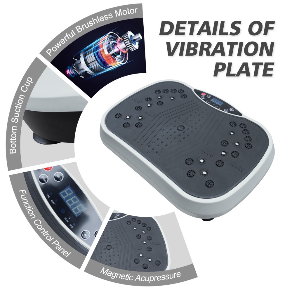 Vibration Exercise Platform - Weight Loss & Toning Training Machine Grey