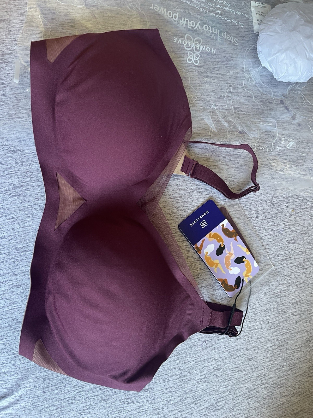NWT HONEYLOVE Crossover Wireless Bra Size Medium 36 B/C Fig $69