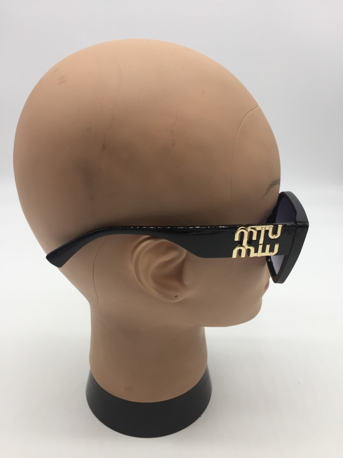 Miu Miu Fashion Black Full Rim Frame Sunglasses 50-20-145 Light Blue Lenses