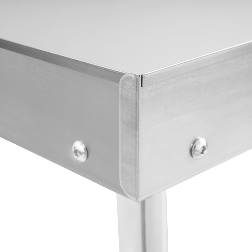 2-tier Work Table Stainless Steel Work Table Kitchen Prep Table w/ Wheels