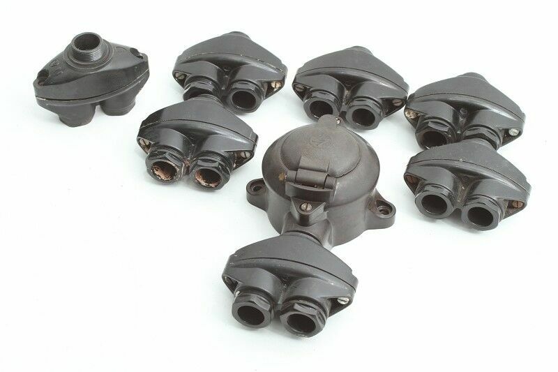 1 x Bakelite Cable Gland Double Entry Twin Cable Entry