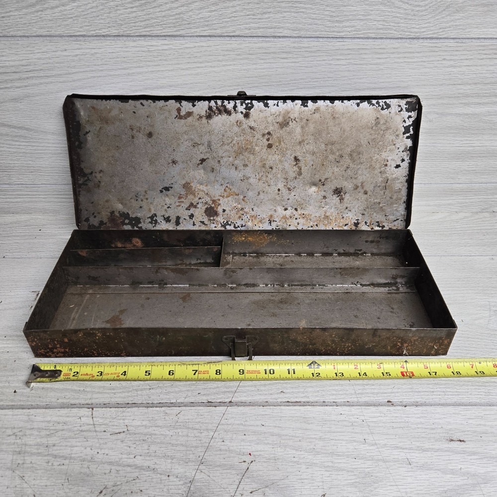 Vintage Destressed Decor Socket Holder Tool Box Toolbox Chest 18"x7"x 2"
