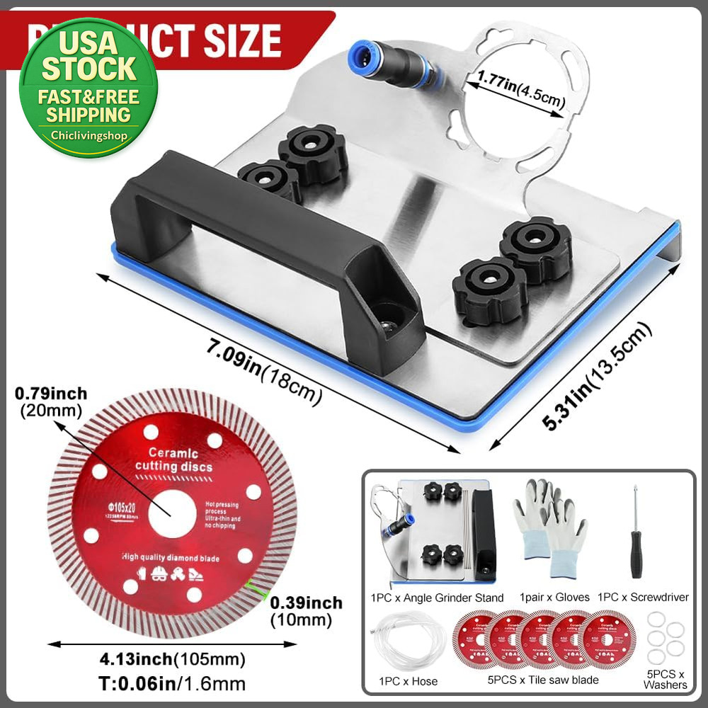 45 Degree Tile Chamfering Tool Angle Grinder Stand Durable Adjustable Kit