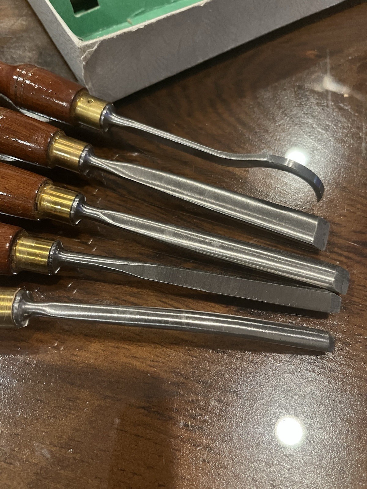 Marples Vintage Carving Chisels Box Bottom Only, Used Set