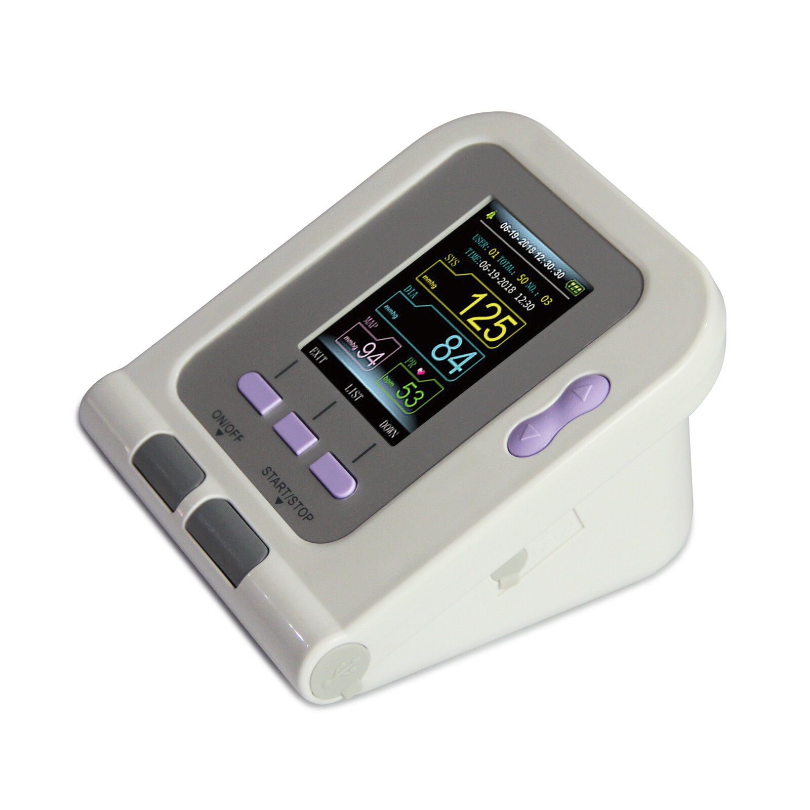 FDA CE CONTEC08A Digital Upper Arm Blood Pressure Monitor Color LCD NIBP / SpO2