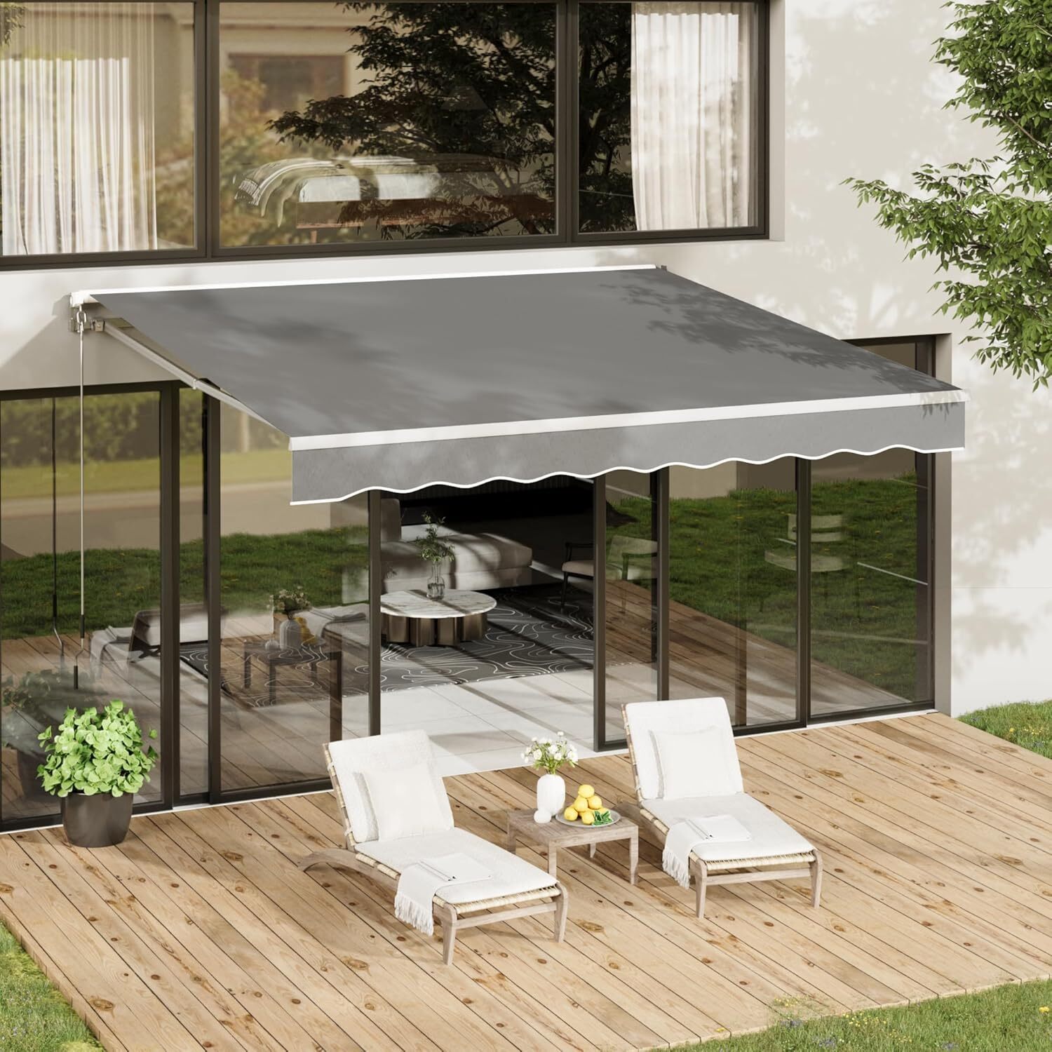 Outdoor Patio Awning Replacement, Sunshade Canopy Awning (Without Frame) 4 Size