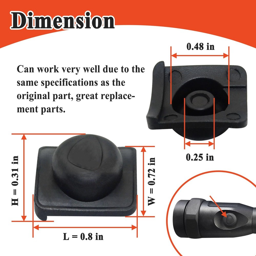 Gugaguga 2Pcs 757016 LED Flashlight Switch Button Boot Replacement Black