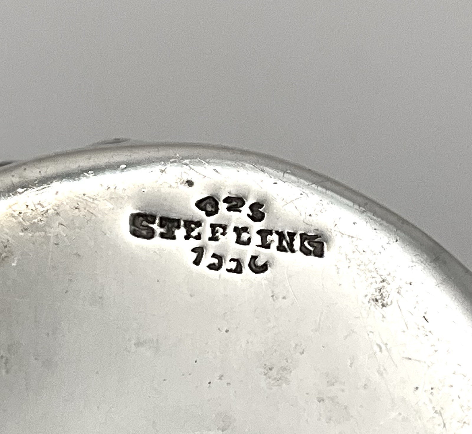 Antique Stieff Rose Repousse Sterling Silver Open Salt Cellar & Pepper C-1920