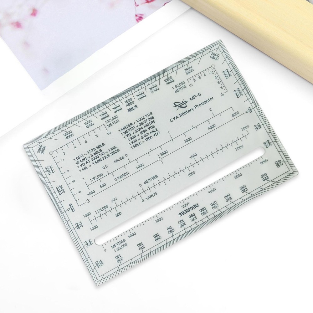 Square Protractor Ruler Map Protractor for Engineering Architecture Map Tool