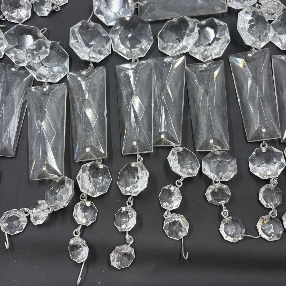 VTG 31 Strands Rectangular & Octagon Prisms Crystal Chandelier Replacement 155