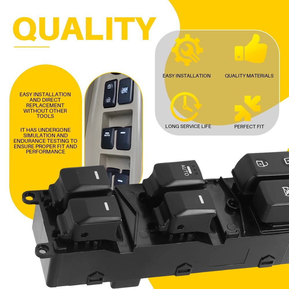 Master Power Window Control Switch Front Left Side For 2012-2015 Kia Rio 16 Pins