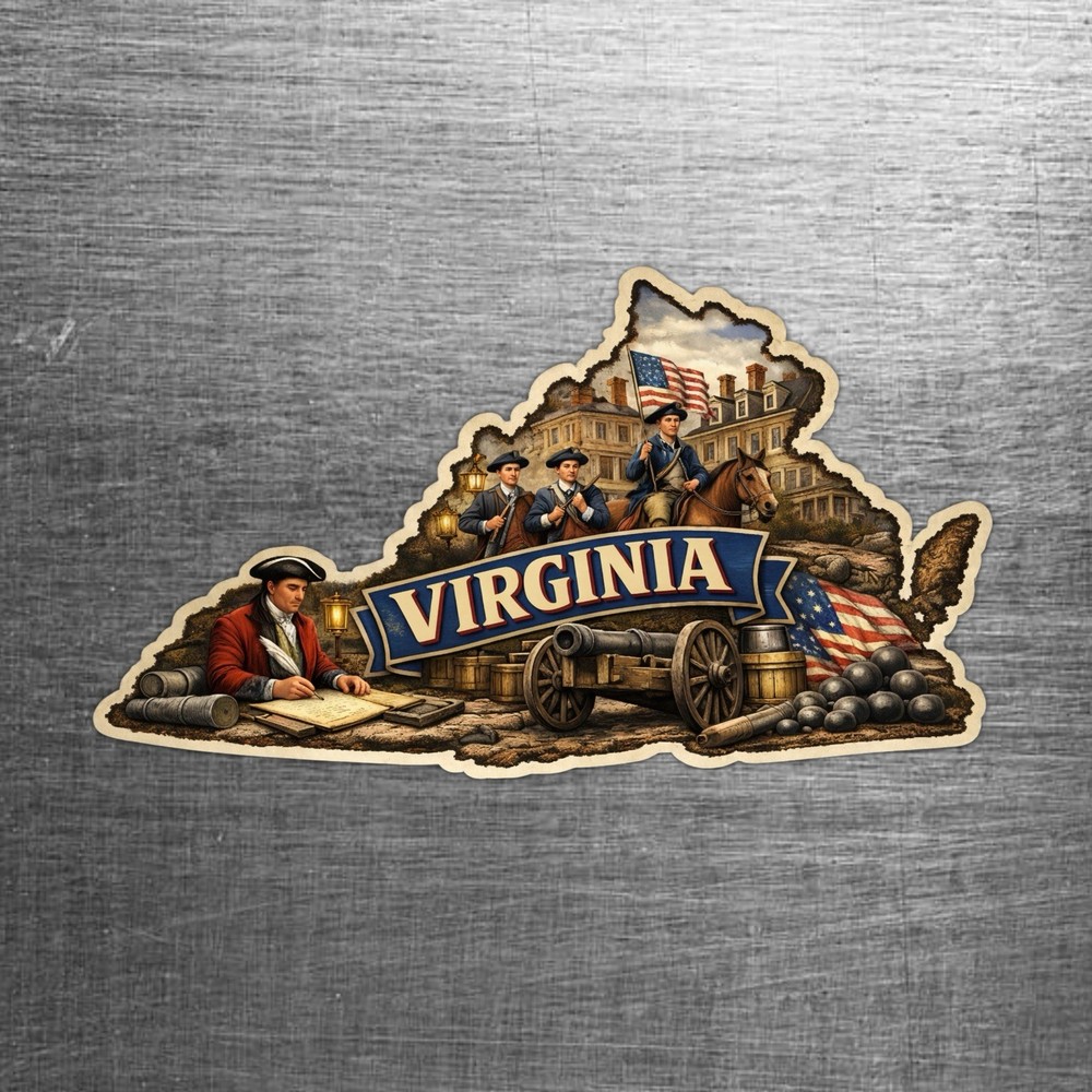 Virginia Custom State Sticker Colonial