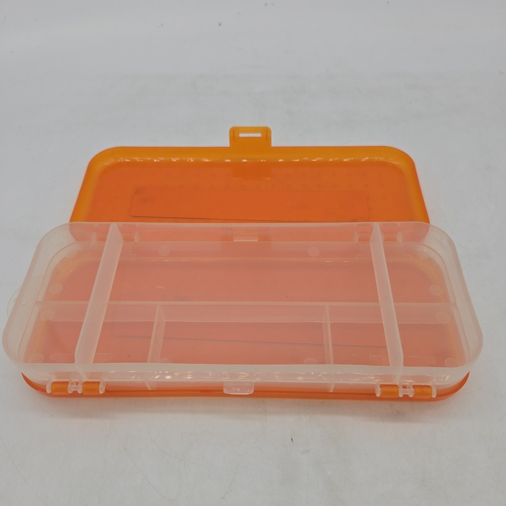 BAZIC Plastic Pencil Case 8" Double Deck Utility Storage Box, Organizer Orange