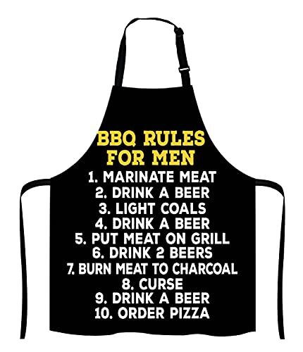 Barbeque Rules For Men BBQ Cooking Funny Novelty Apron Multi Lf261