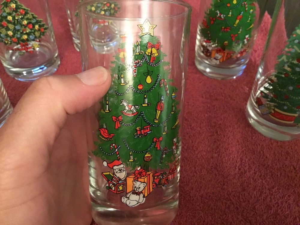 6 Assorted Christmas Drinking Glasses