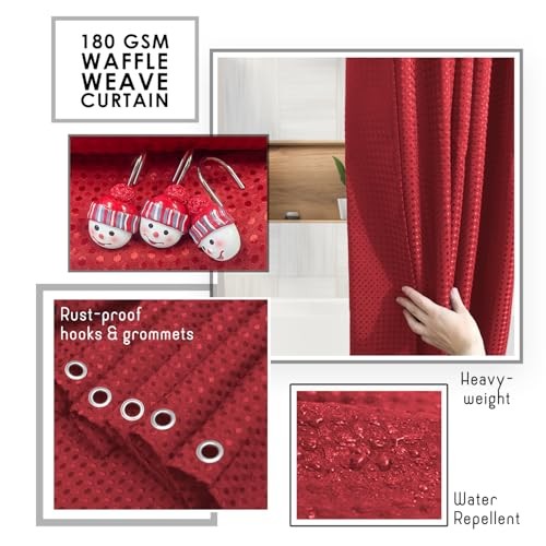 Bathroom Accessory Set - 22PC, Modern, Red Complete Set + Bath Rugs Christmas