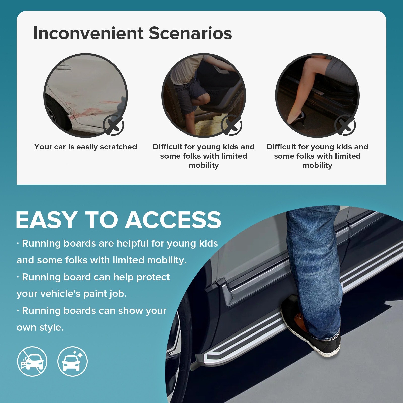 Running Boards Side Step Nerf Bars For 2018-2025 Chevy Equinox