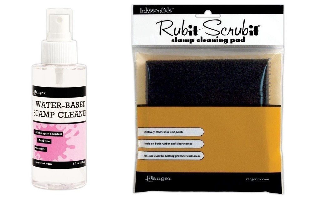 Ranger Inkssentials Water-Based Stamp Cleaner Spray & "Rub It Scrub It"...
