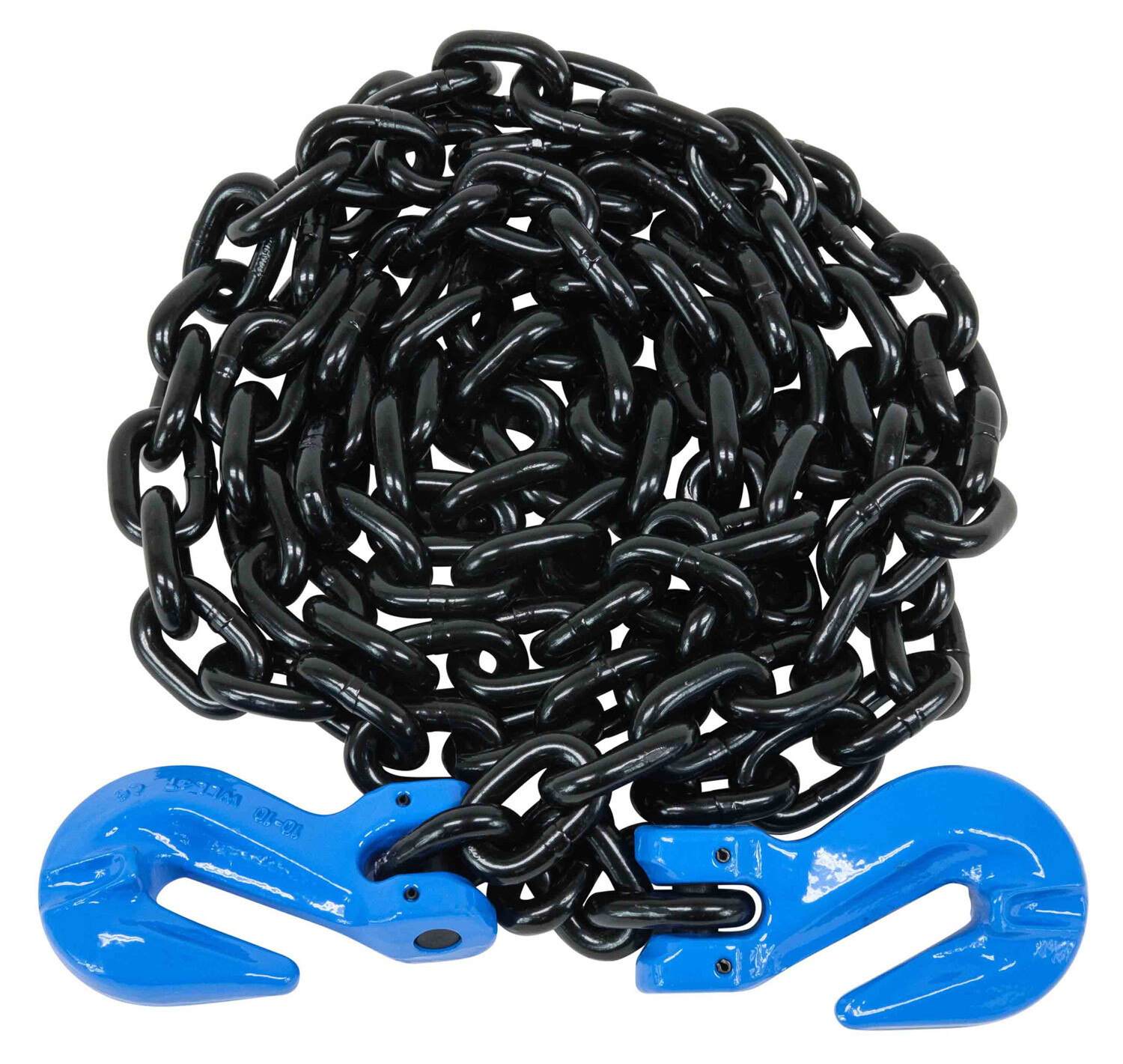 3/8" x 10' G100 High Grade Transportation Chain w/ Grab Hooks, 8800 lbs WLL
