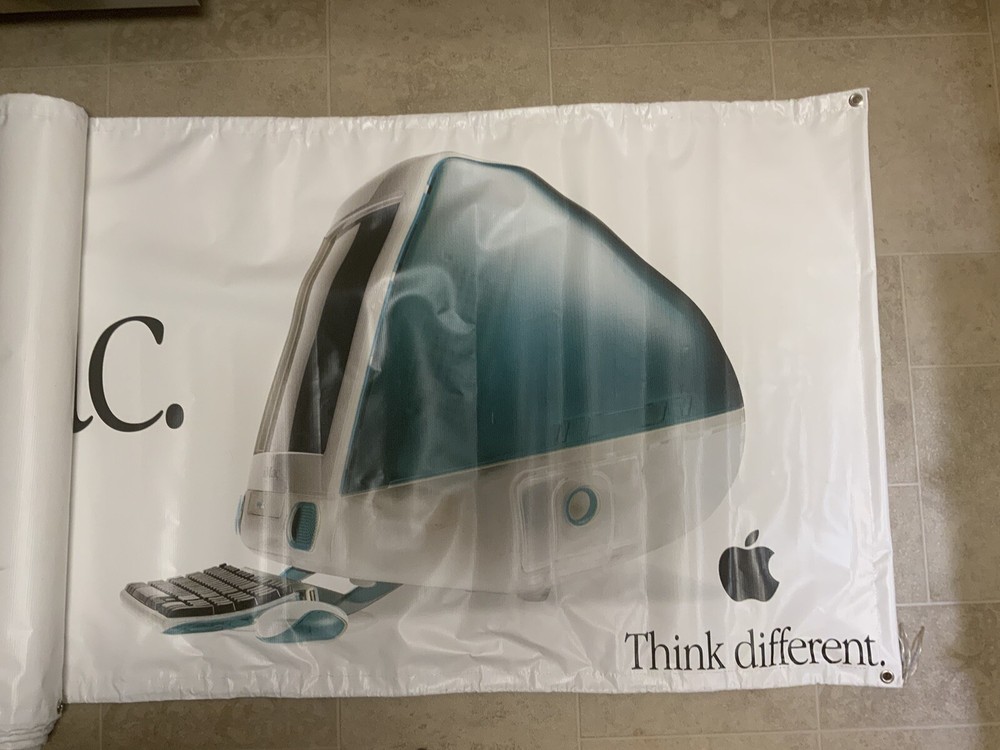 Apple Computer iMac First Ed. Bondi Blue Think Different Vinyl Banner 117”x33”