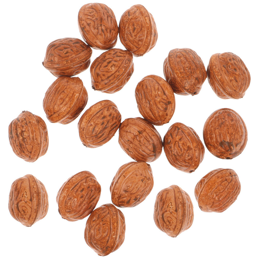 50PCS Artificial Walnut Models Fake Walnut Prop Simulation Nut Models Home Decor