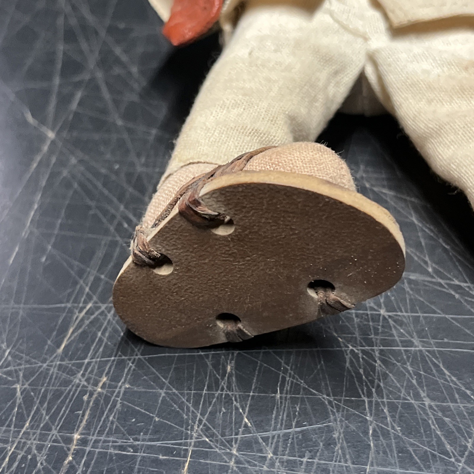 Vintage Mexican Hand Made Painted Oil Cloth Folk Art Dolls 9”Tall