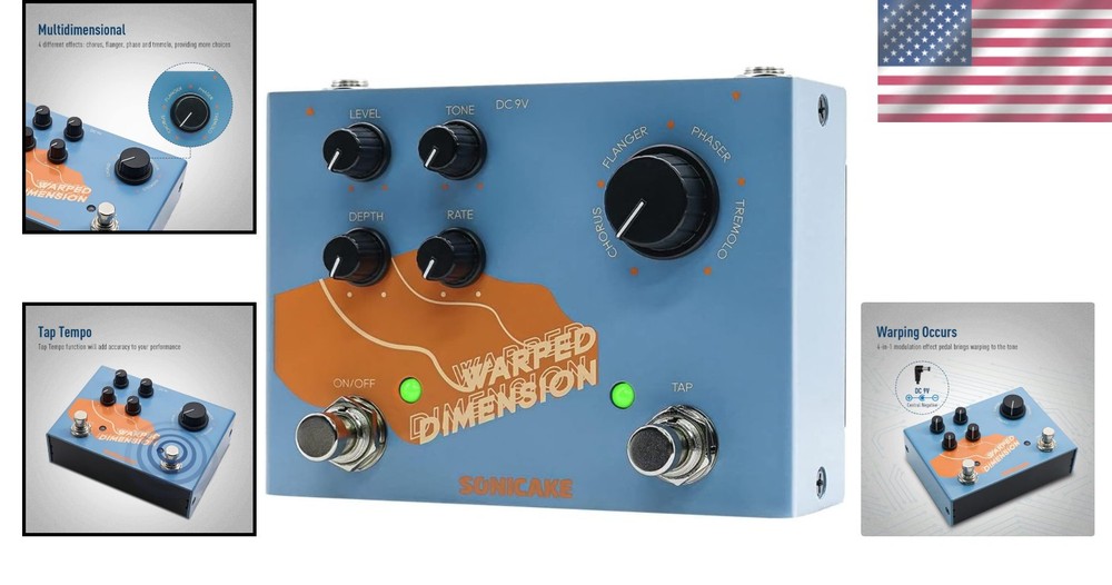 4-Mode Modulation Guitar Effects Pedal