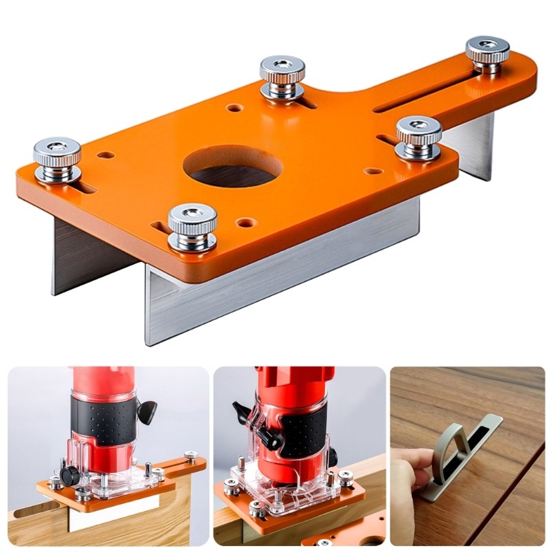 Universal Trimmer Bracket Plate with Adjustable Thickness for Woodworking Tasks