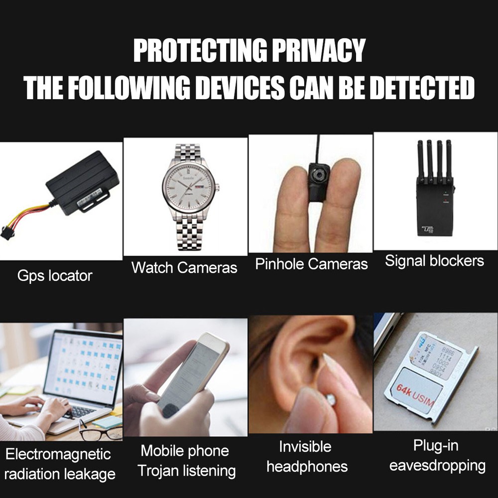 Anti-Spy Camera Wireless RF Detector GPS Tracker GSM Bug Finder Scanner Device