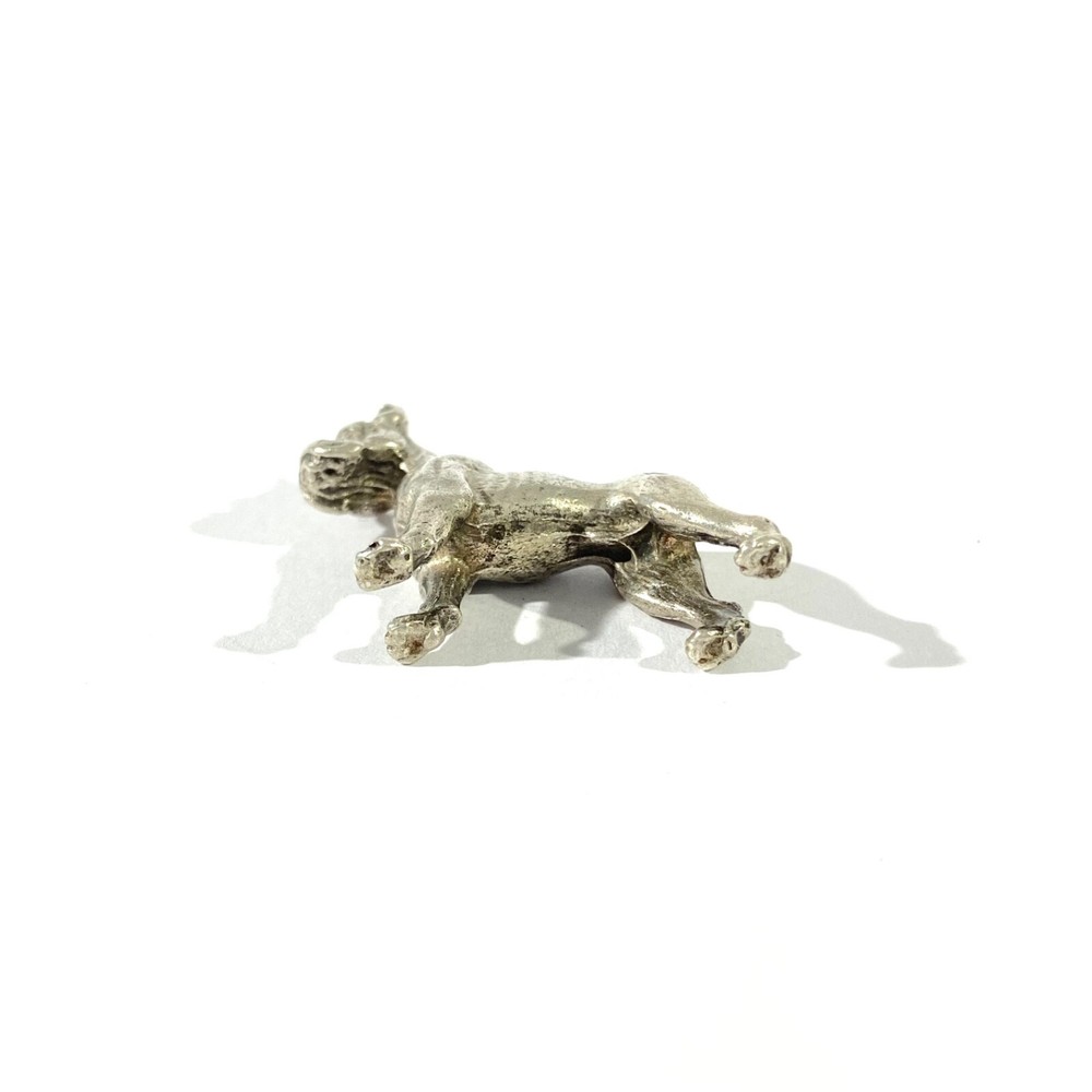 vintage solid silver boxer miniature , hallmarked figurine