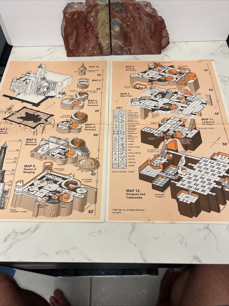 Advanced Dungeons & Dragons Ravenloft 16 TSR 9075 Both Maps