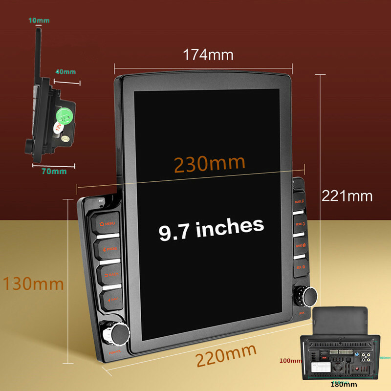 Android Car Vertical Screen Audio Stereo Bluetooth Autoradio Multimedia GPS Navi