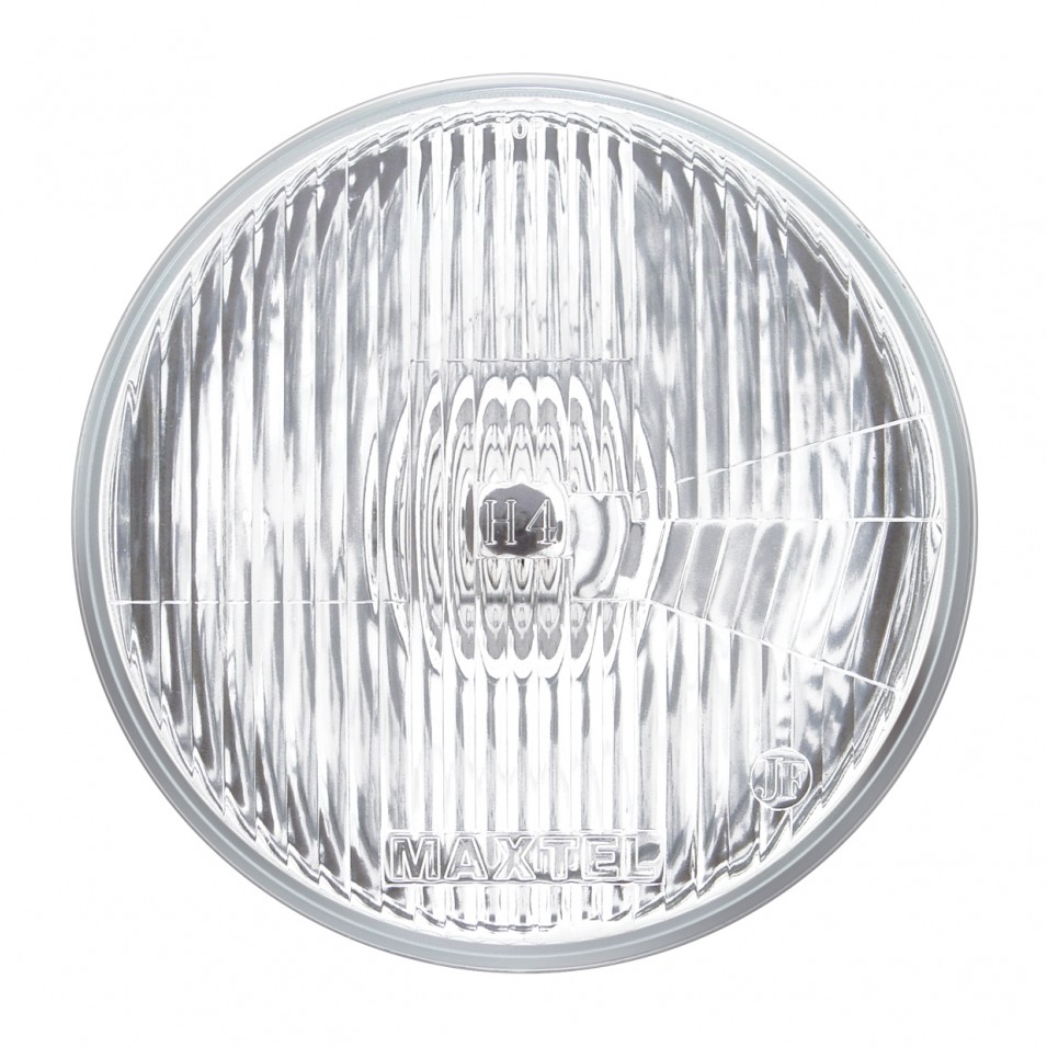 GUIDE Headlight, Dual Function, Stainless, H4 Bulb - Amber LED/Clear Lens Turn