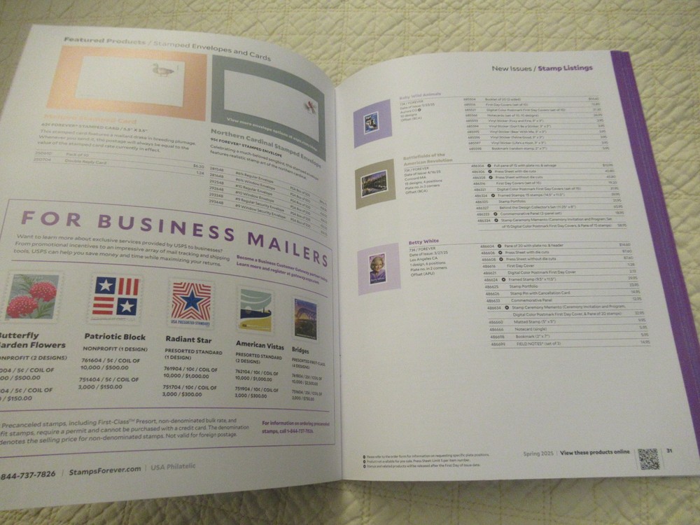 USPS USA Philatelic Spring 2025 Catalog