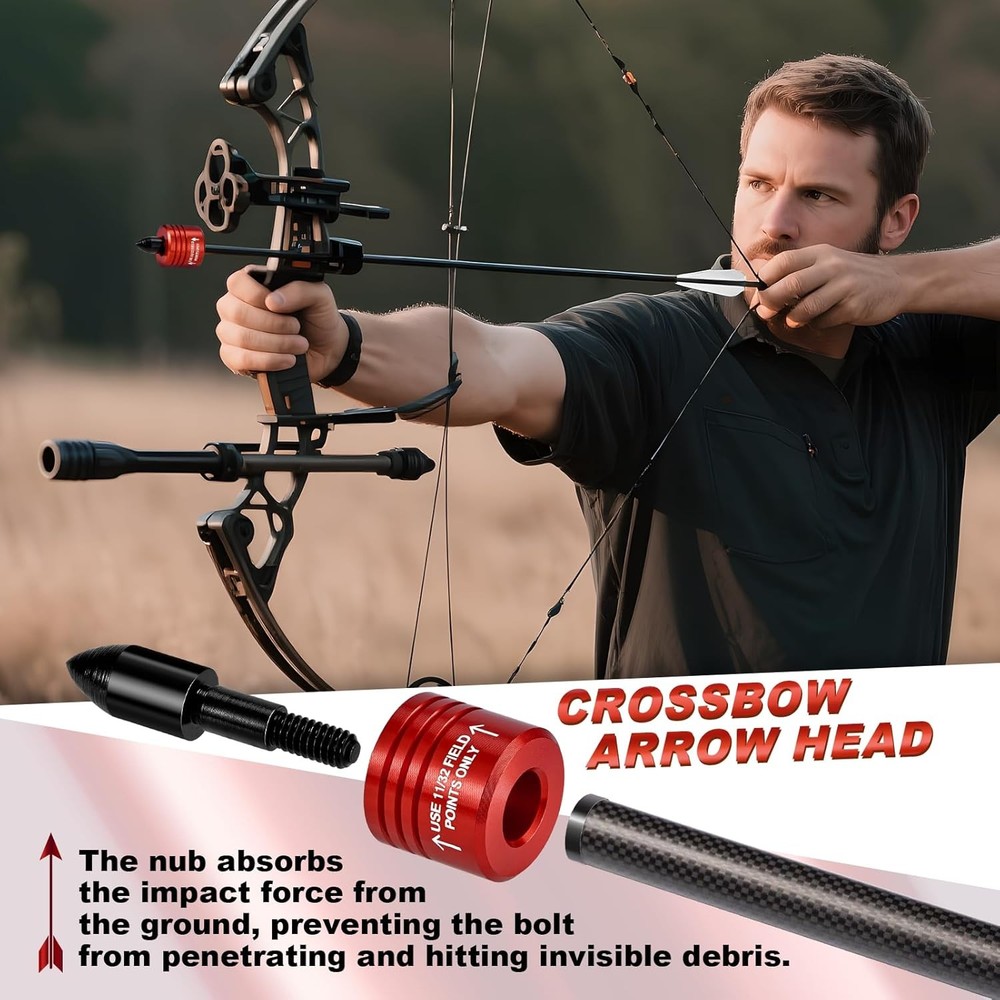 Crossbow Bolt Decocking Heads,Decocking Point Accessories Red-4pcs