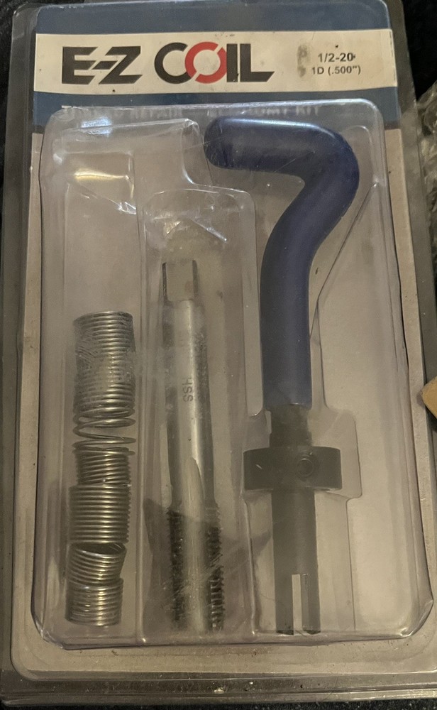 EZ COIL Thread Repair Kits-Threaded Insert, Tap, & Installation Tool - 1/2 x 20