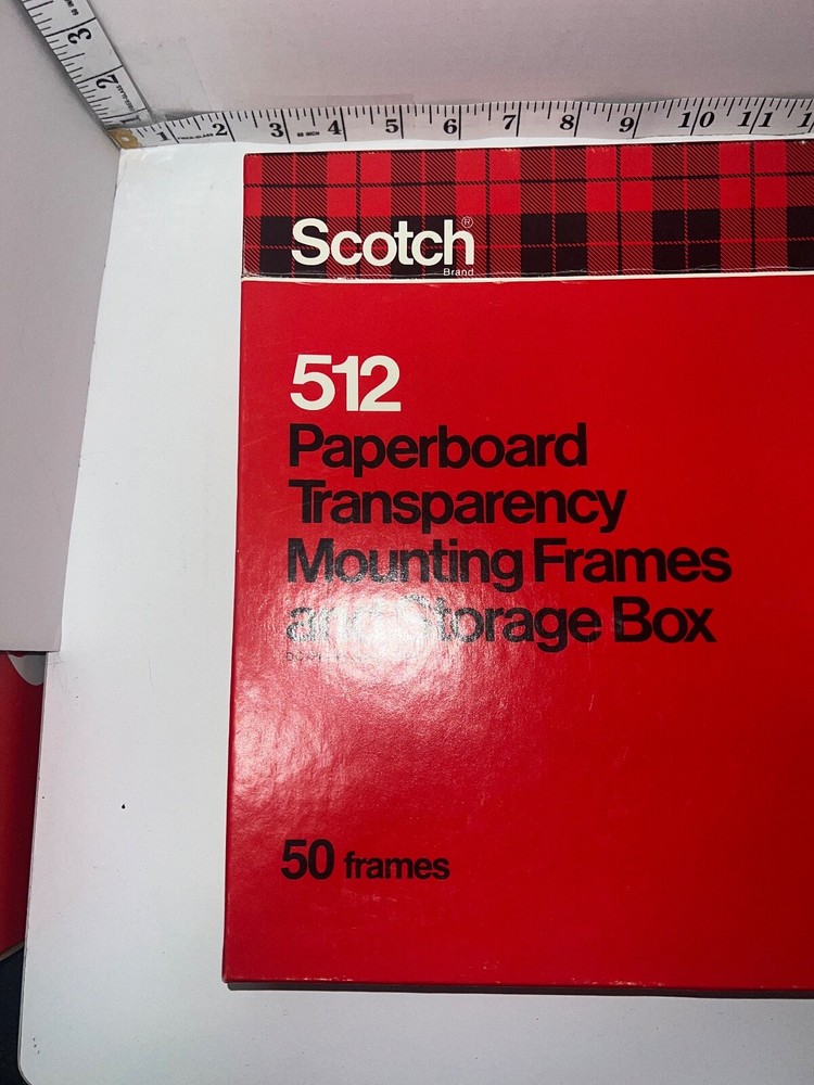 Scotch 3M 512 Paperboard Transparency Mounting Frames & Storage Box - 35 Frames!